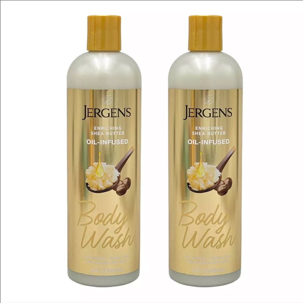 2 Pack Jergens Enriching Shea Butter Oil Infused Moisturizing Body Wash 22 oz